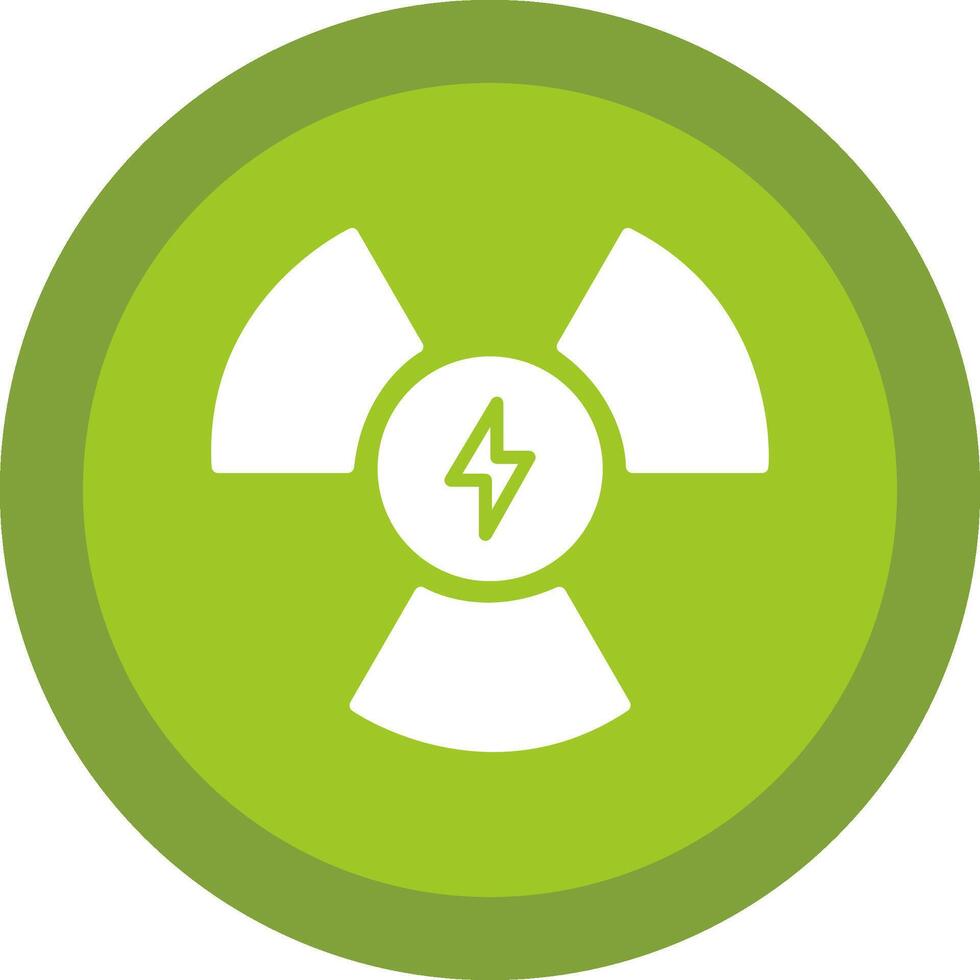 Nuclear Power Line Shadow Circle Icon Design vector