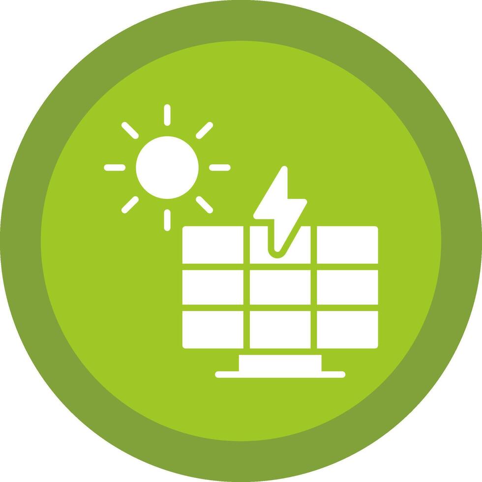 Solar Power Line Shadow Circle Icon Design vector