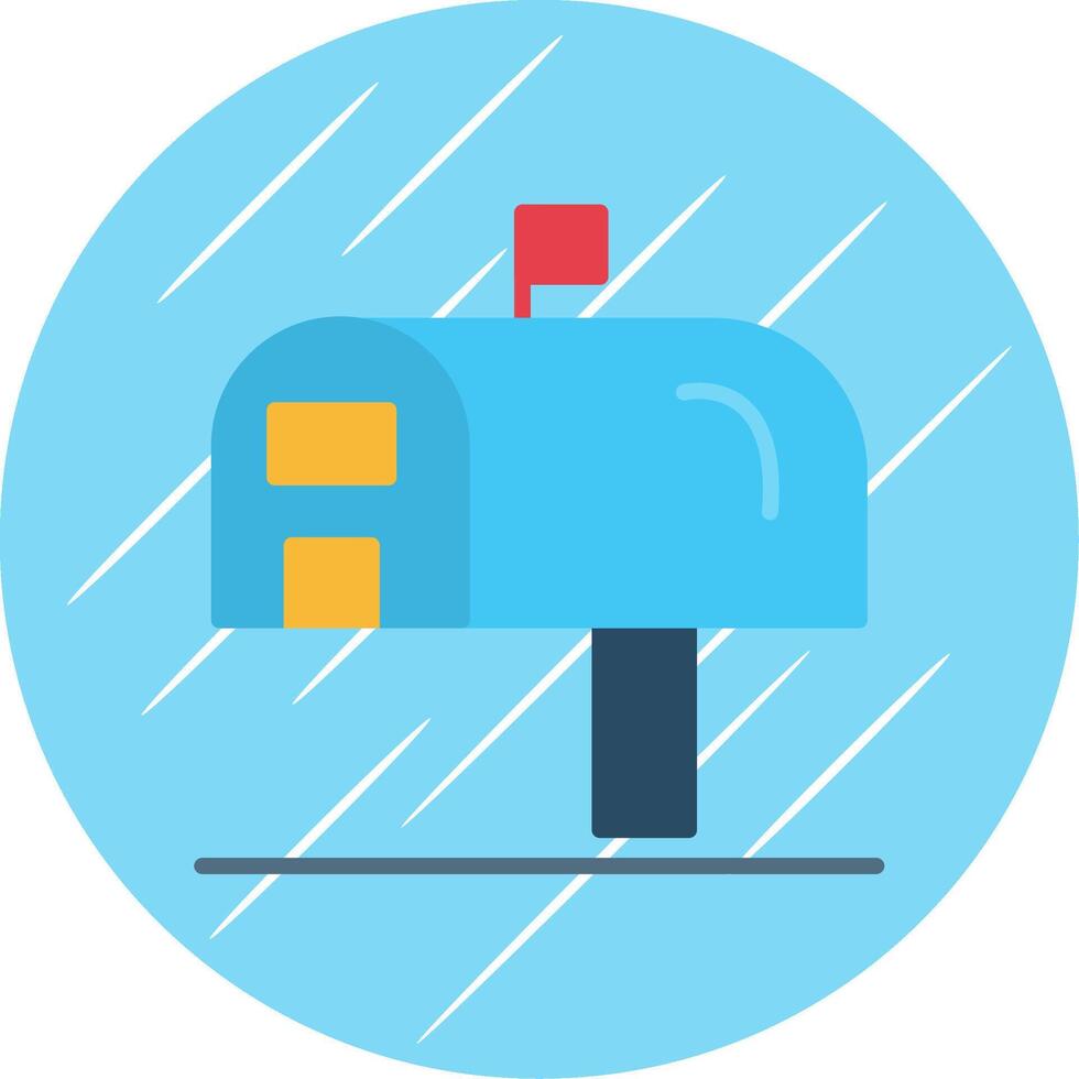 Mailbox Flat Circle Icon Design vector
