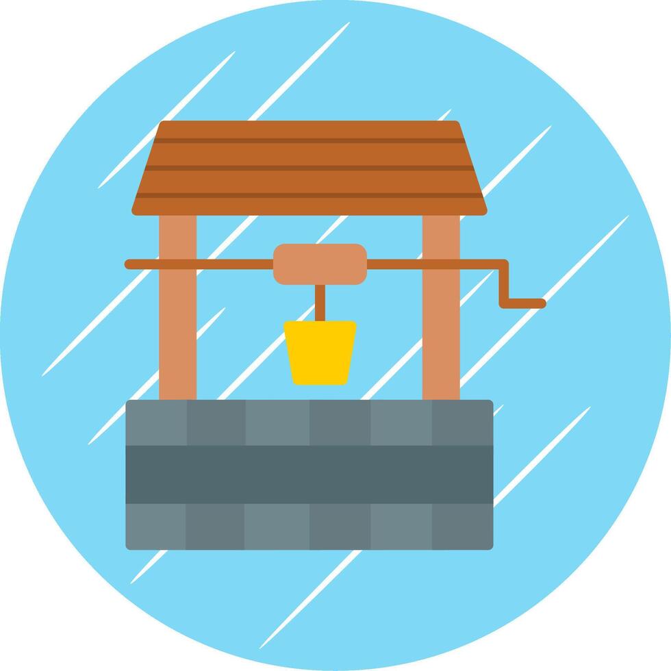 Water Well Flat Circle Icon Design vector