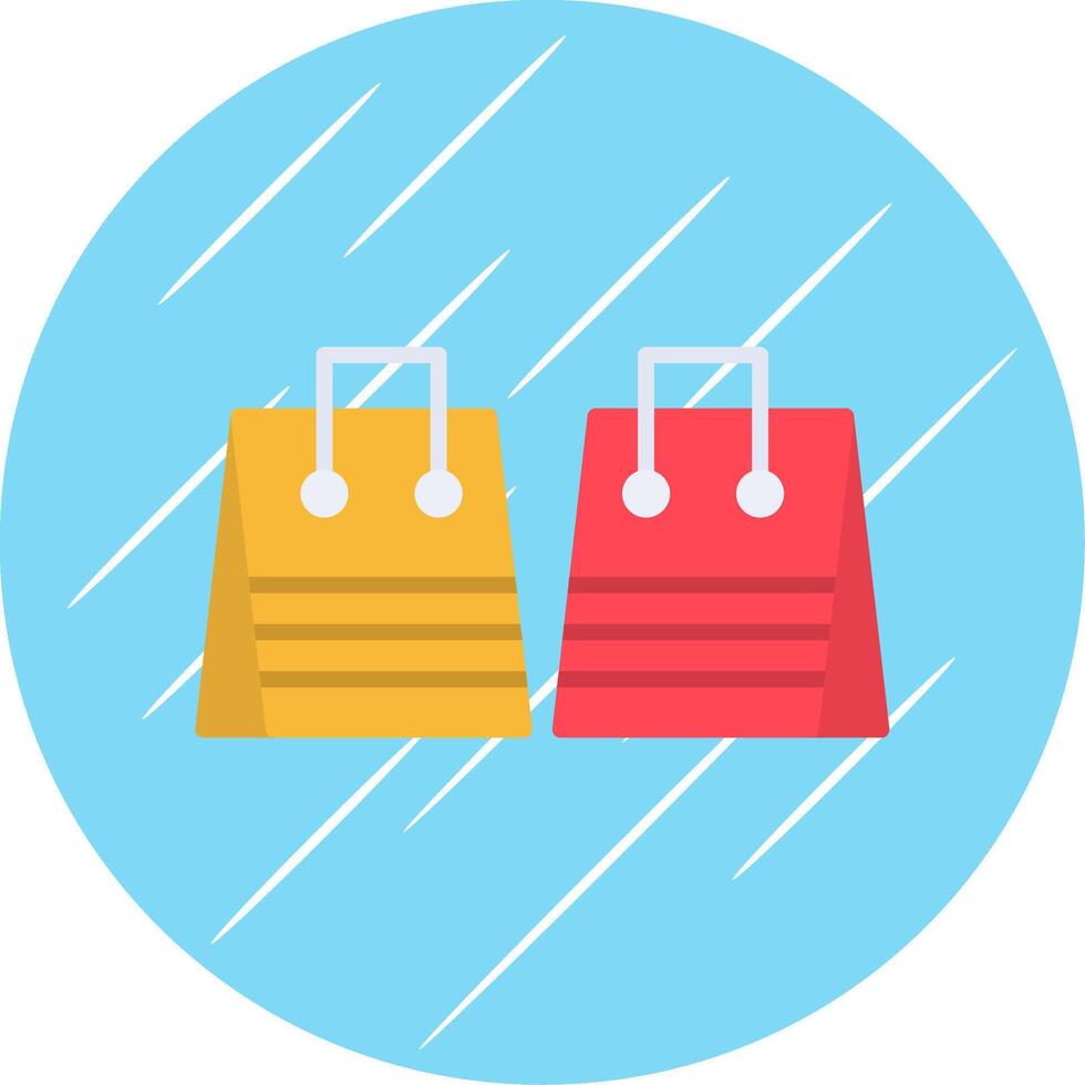 Shopping Bags Flat Circle Icon Design vector