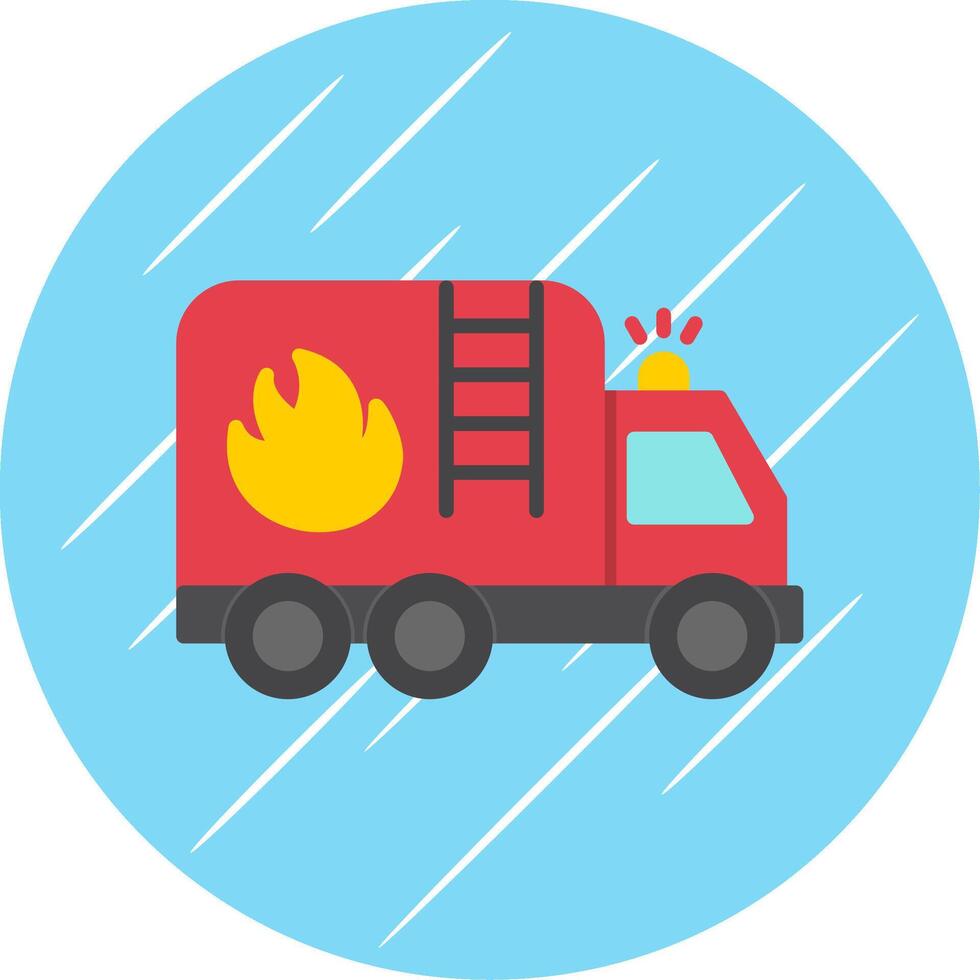 Fire Truck Flat Circle Icon Design vector