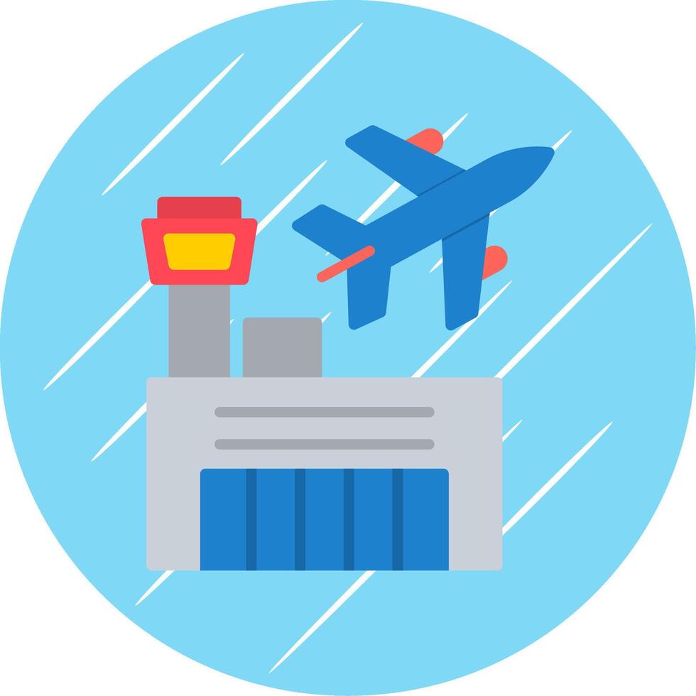 Airport Flat Circle Icon Design vector