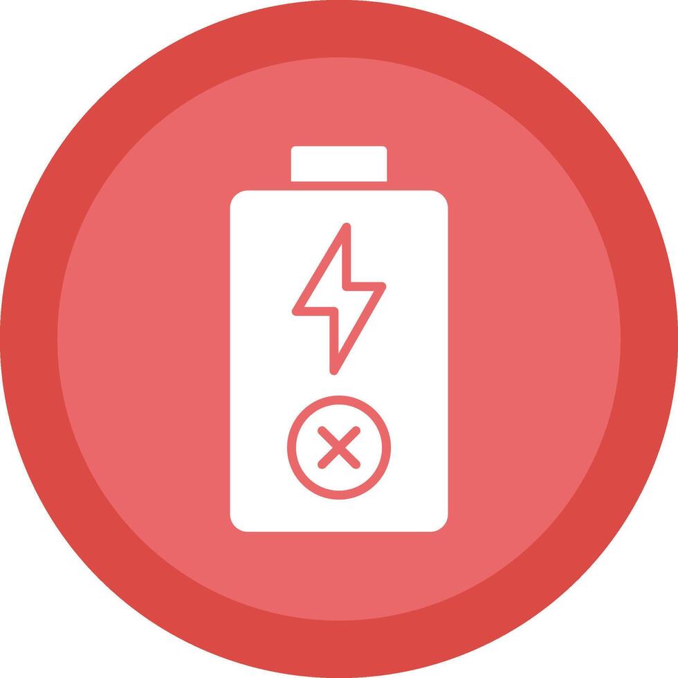 Empty Battery Line Shadow Circle Icon Design vector
