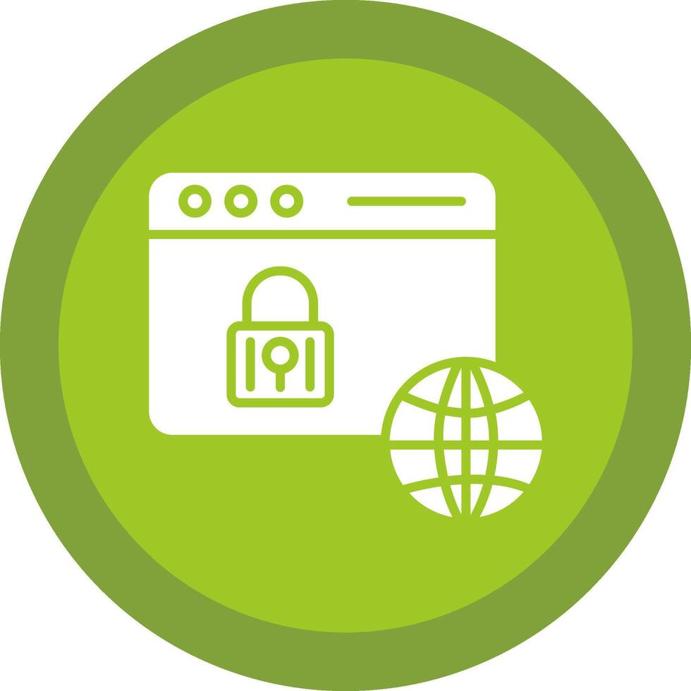 Web Security Line Shadow Circle Icon Design vector