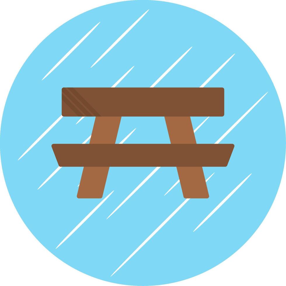 Picnic Table Flat Circle Icon Design vector