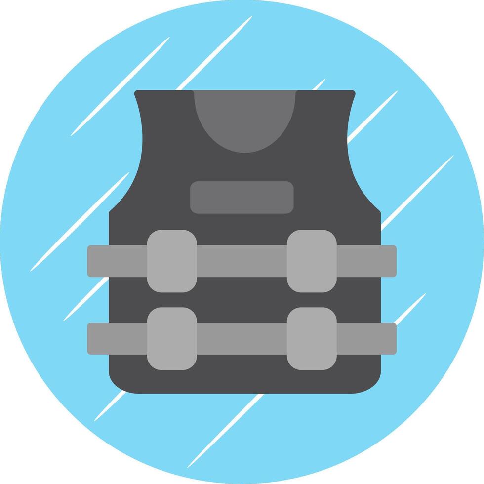 Bullet Proof Jacket Flat Circle Icon Design vector