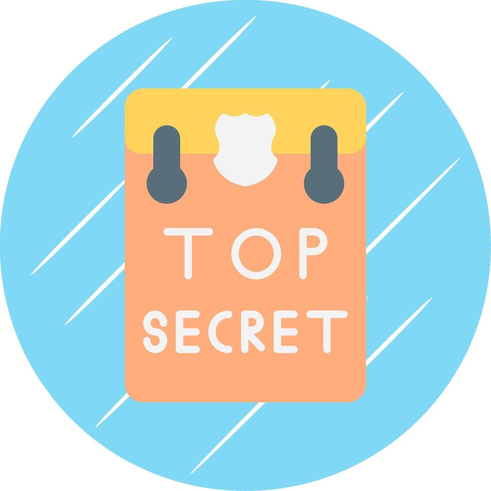 Top Secret Flat Circle Icon Design vector