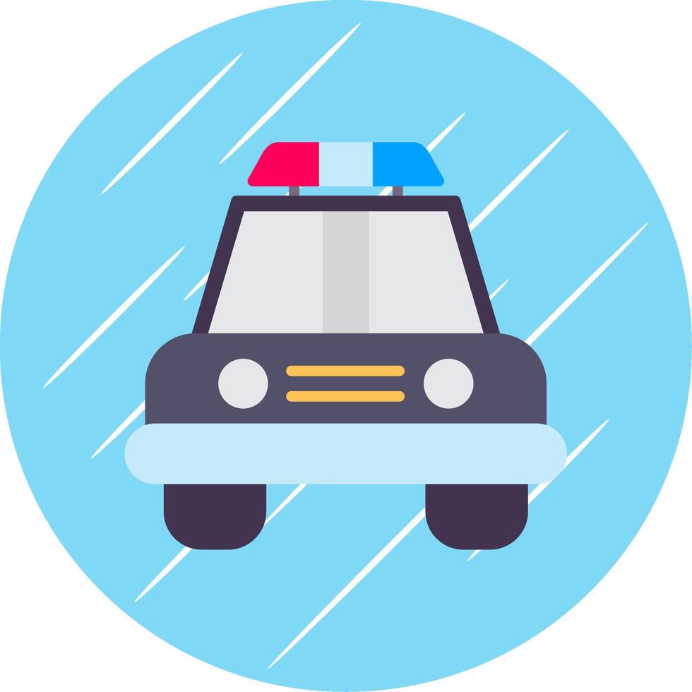 Police Car Flat Circle Icon Design vector