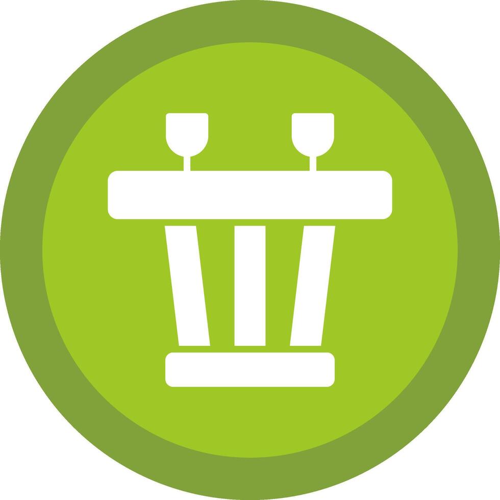 Dining Table Line Shadow Circle Icon Design vector