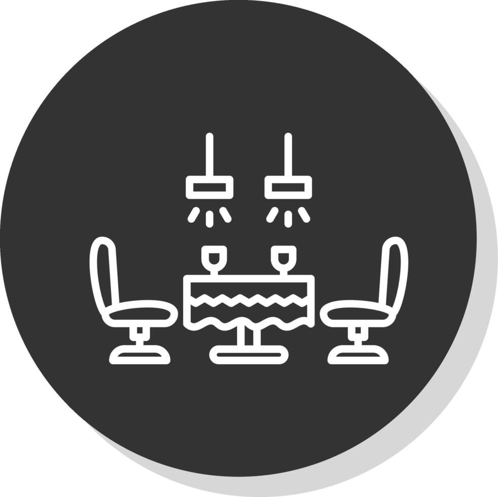 Dining Table Line Shadow Circle Icon Design vector