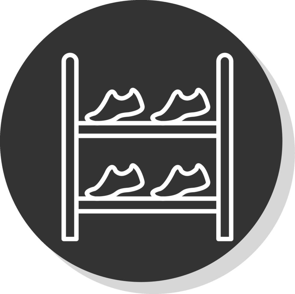 Shoe Rack Line Shadow Circle Icon Design vector