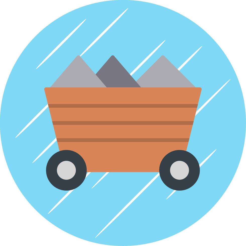 Mining Cart Flat Circle Icon Design vector