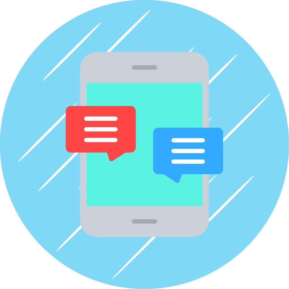 Chat Flat Circle Icon Design vector