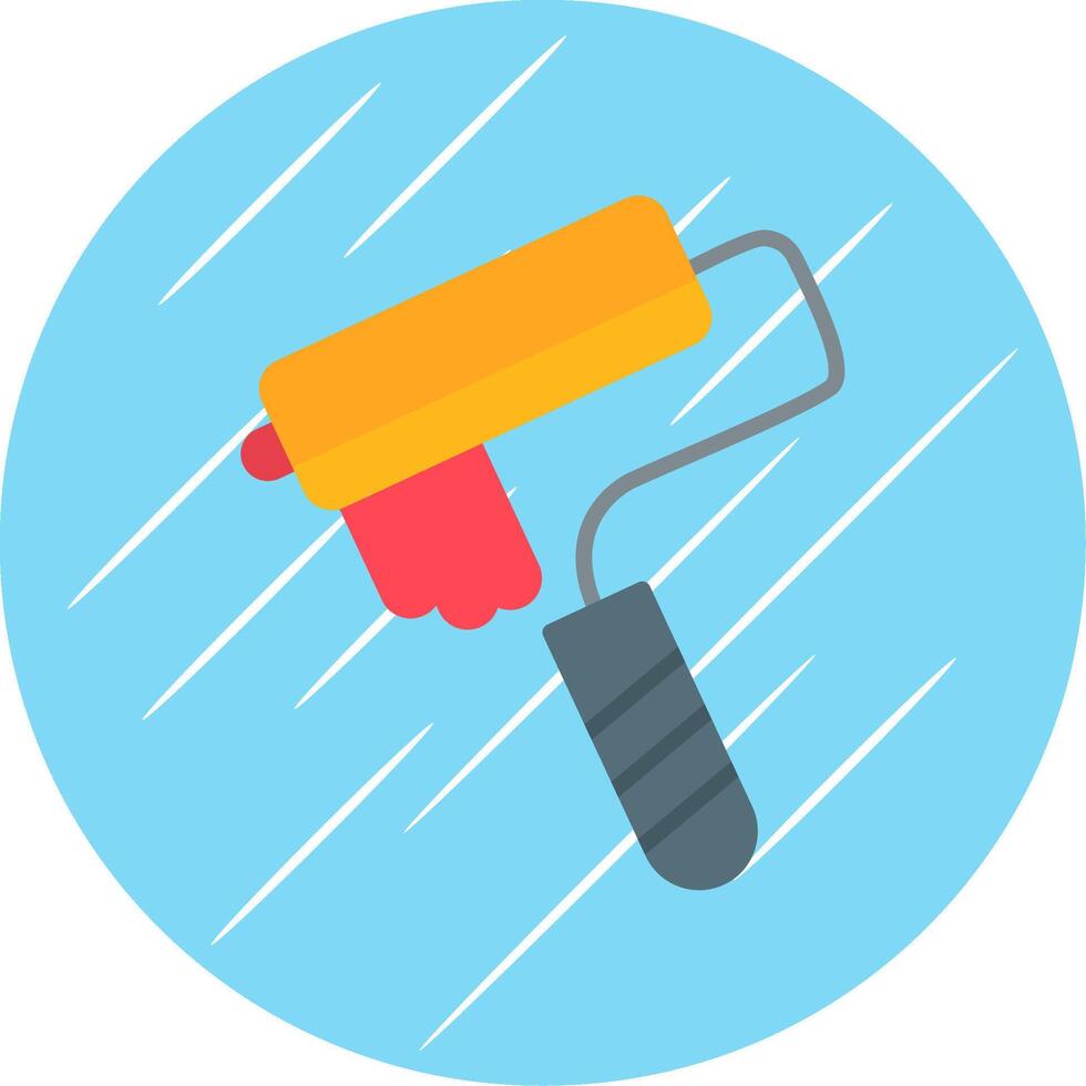 Paint Roller Flat Circle Icon Design vector