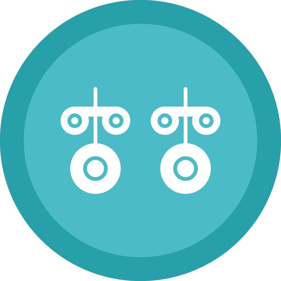 Stud Earrings Line Shadow Circle Icon Design vector