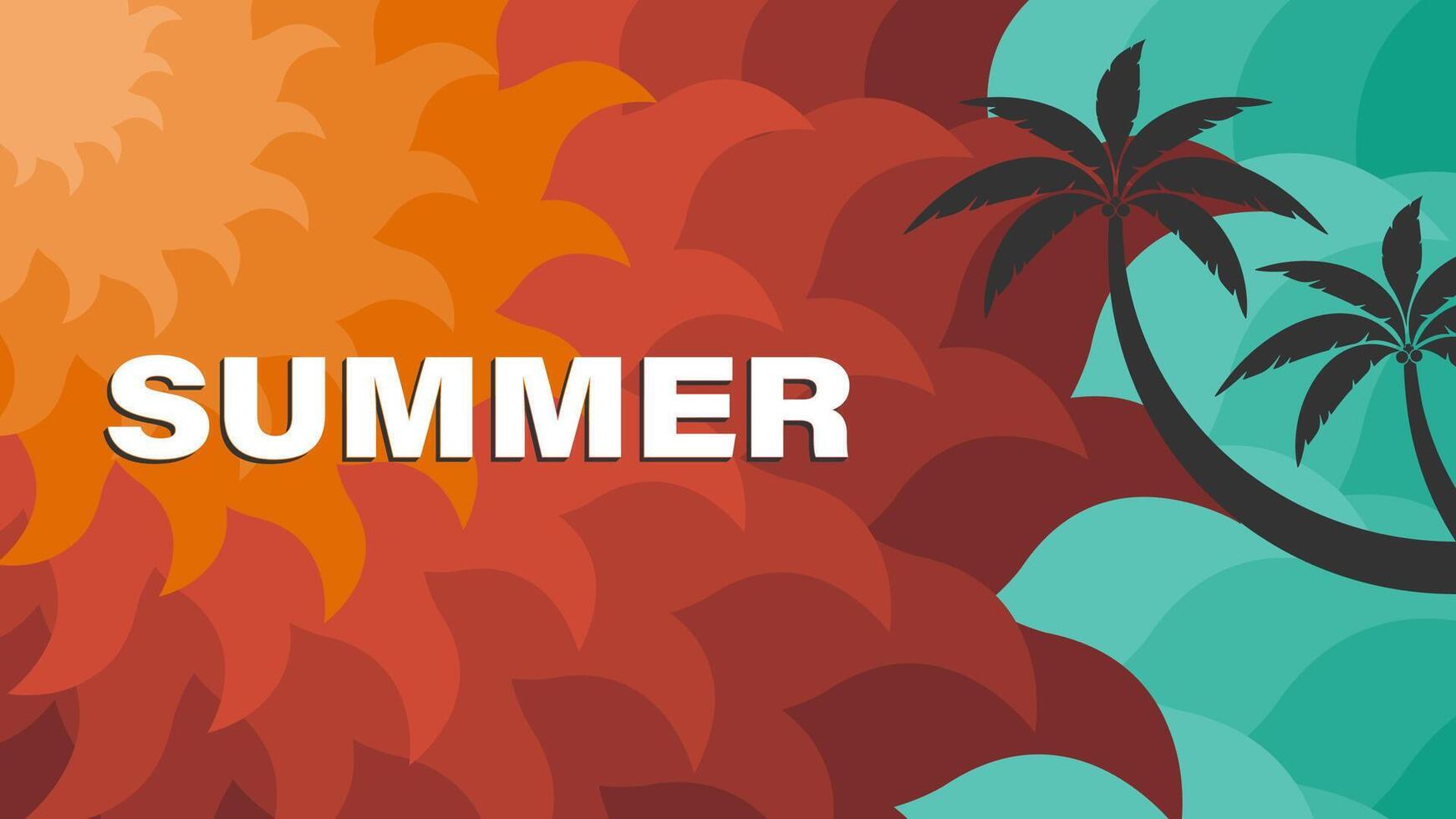 Lovely summer poster.Abstract minimal summer background vector