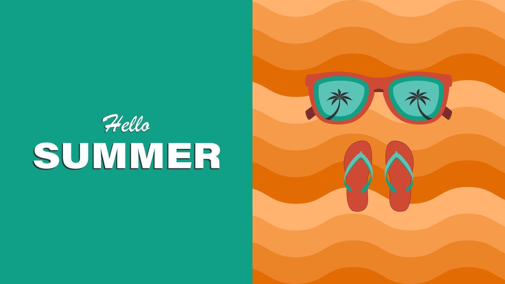Lovely summer poster.Abstract minimal summer background vector