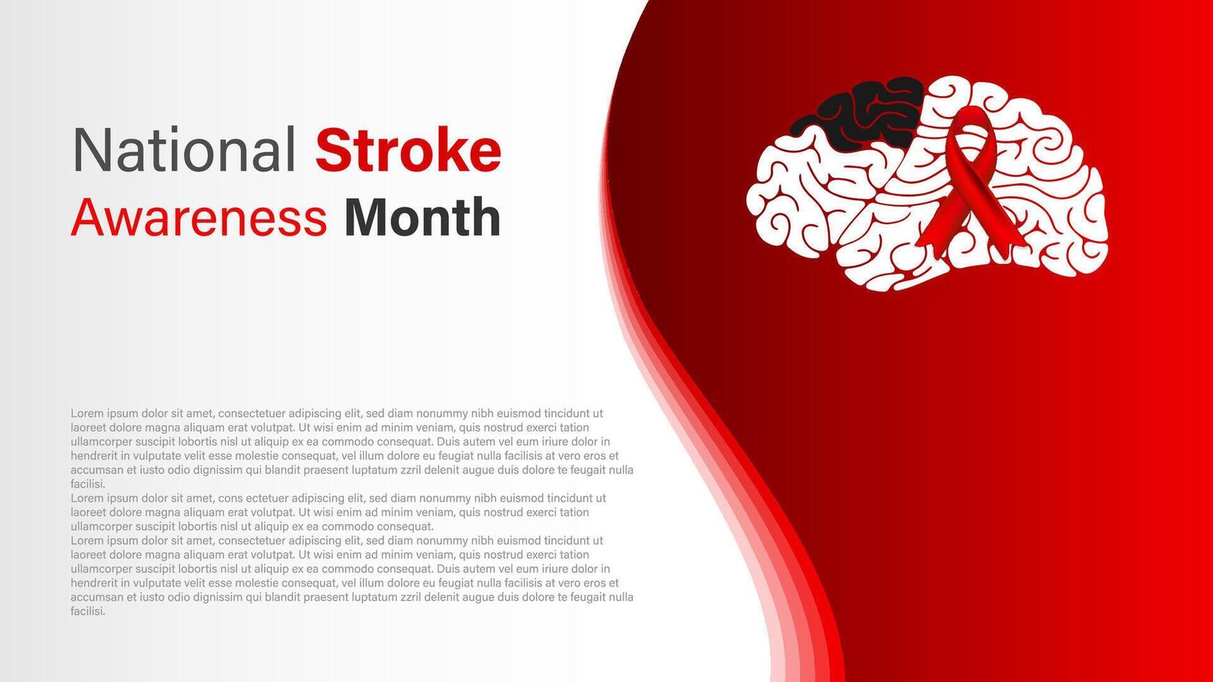 National stroke awareness month design vector