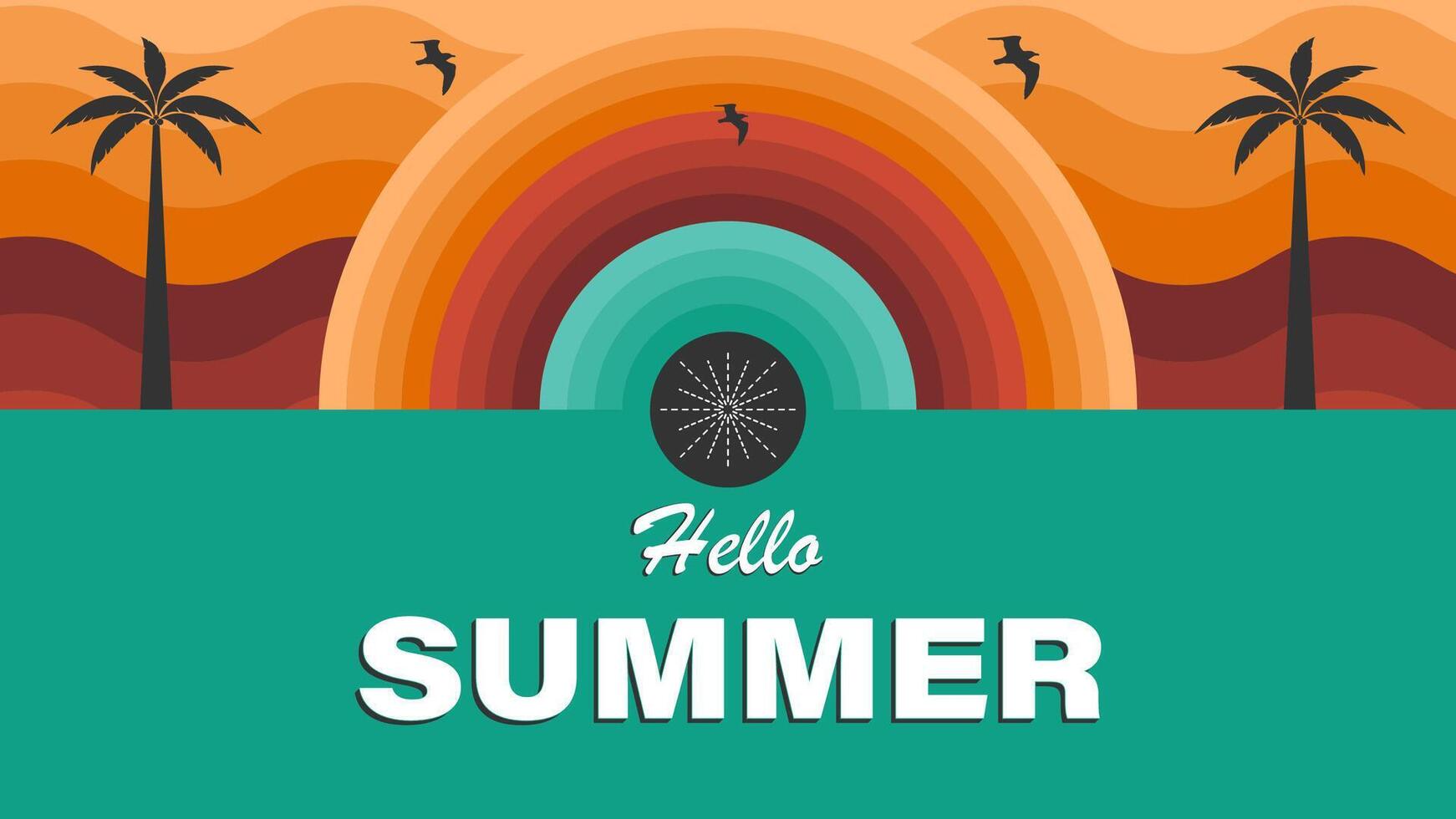 Lovely summer poster.Abstract minimal summer background vector
