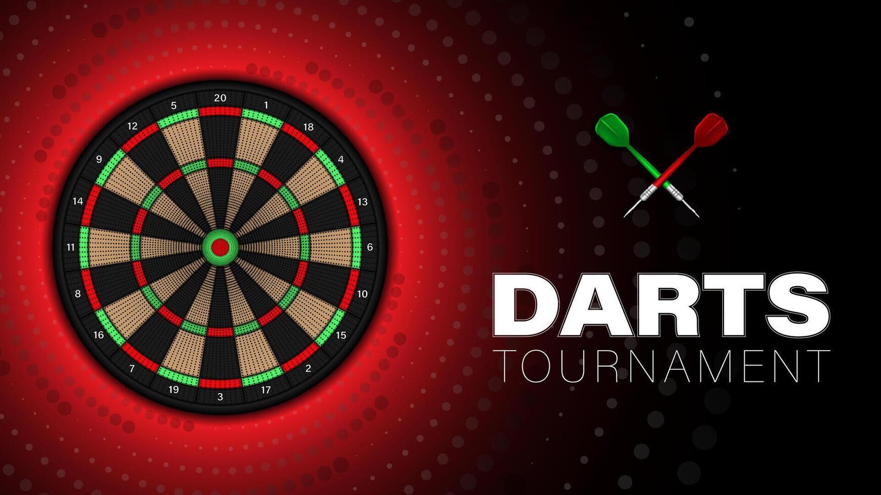 Darts tournament, dart throwing board with arrows, illustration vector