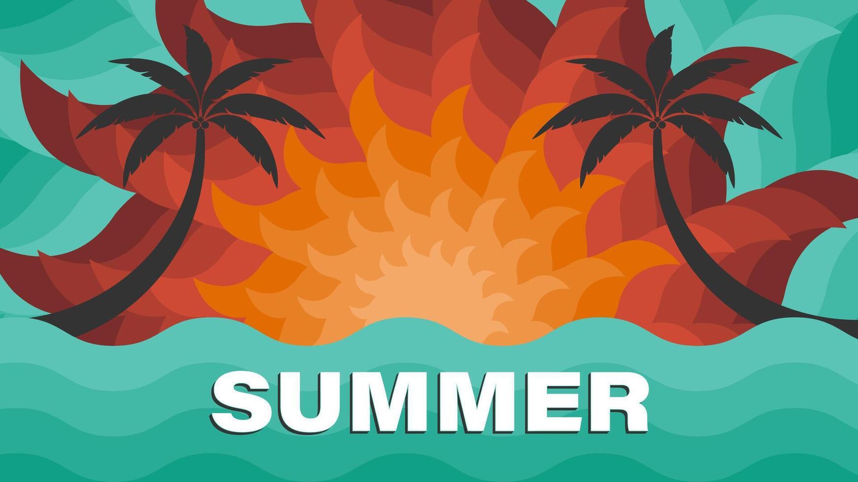 Lovely summer poster.Abstract minimal summer background vector