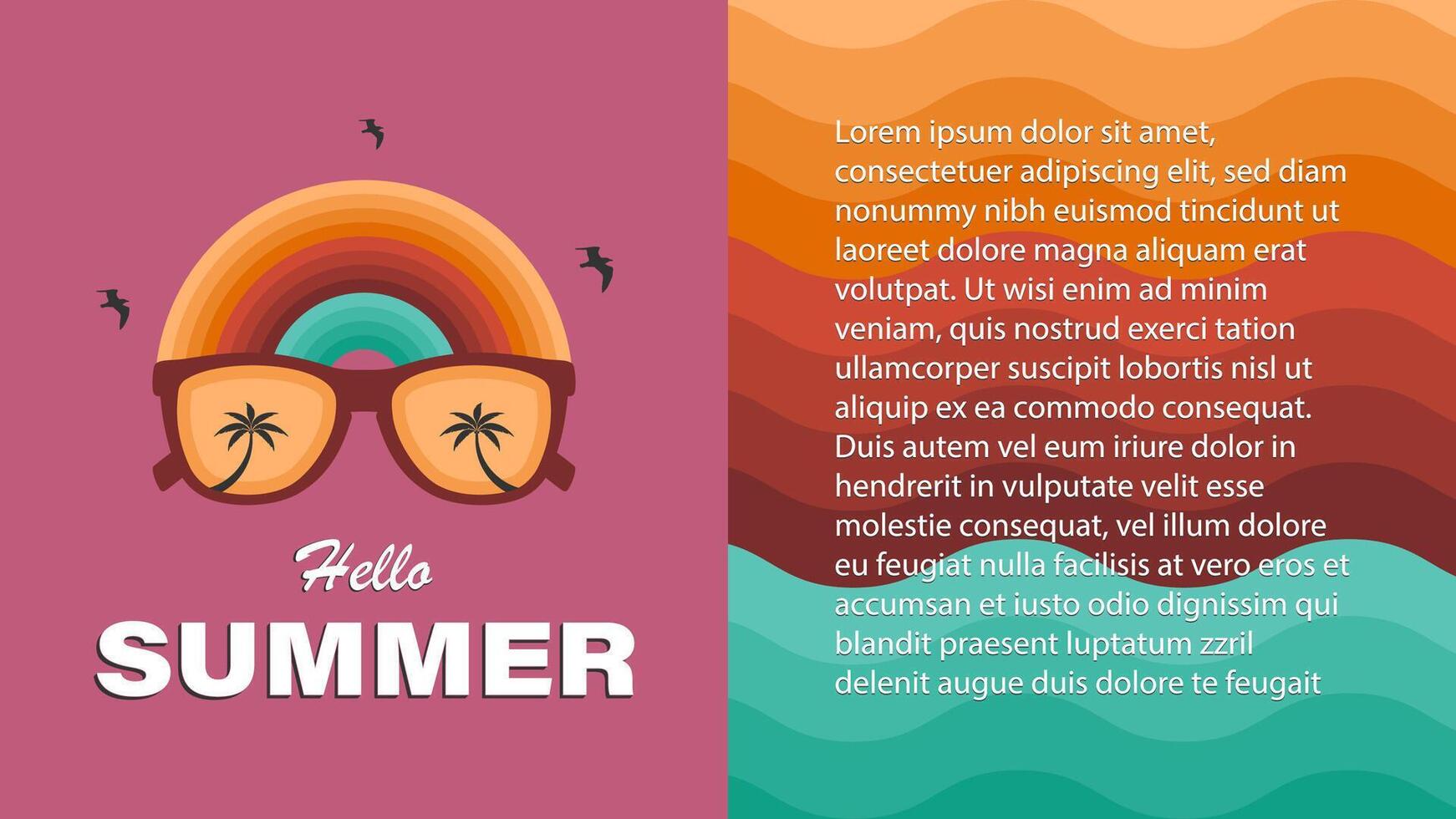 Lovely summer poster.Abstract minimal summer background vector