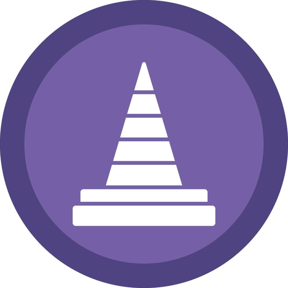Traffic Cone Line Shadow Circle Icon Design vector
