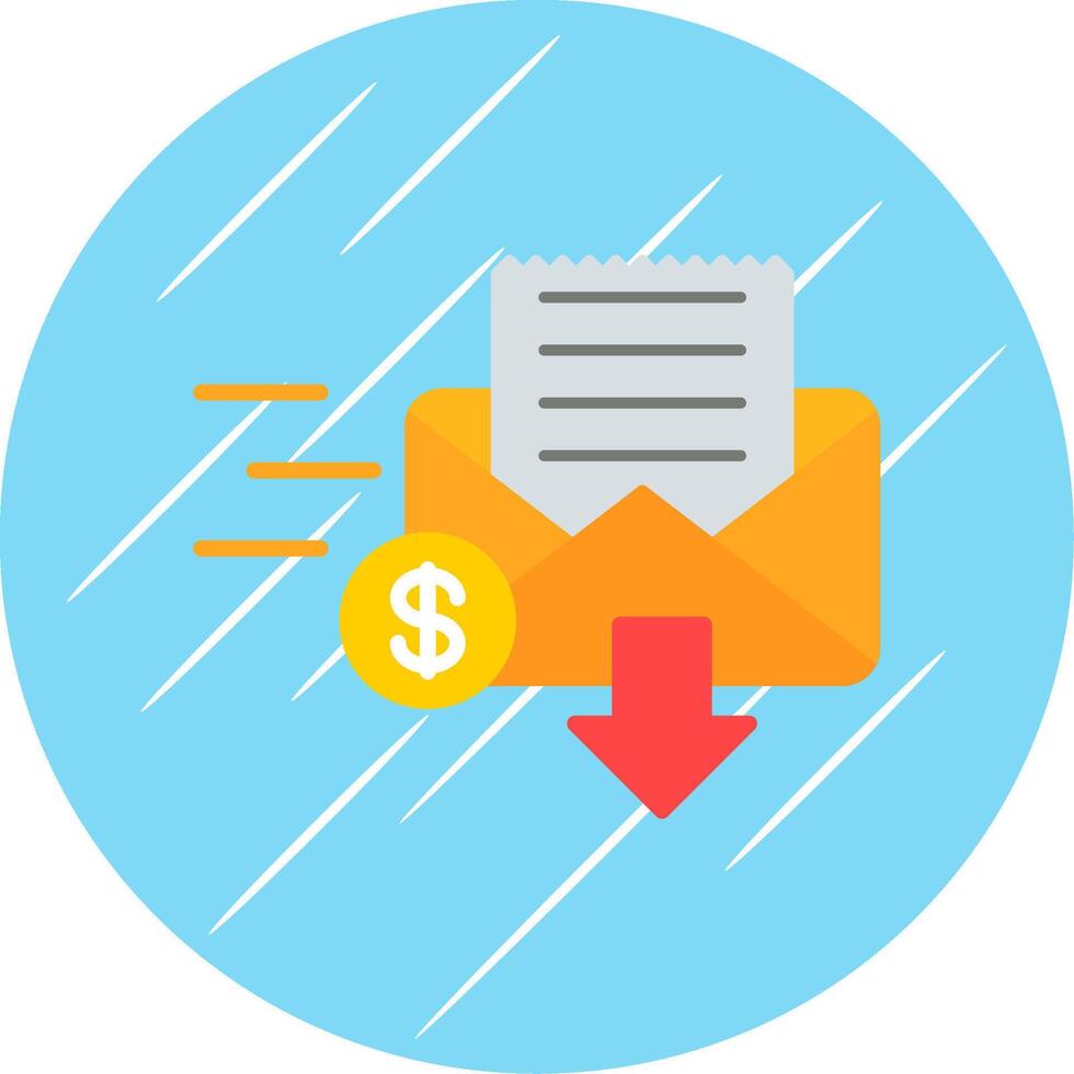 Inbox Flat Circle Icon Design vector