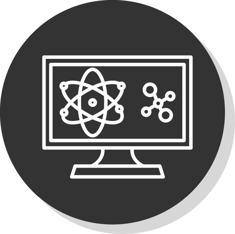 Computer Science Line Shadow Circle Icon Design vector