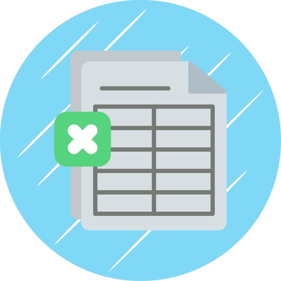 Excel Flat Circle Icon Design vector