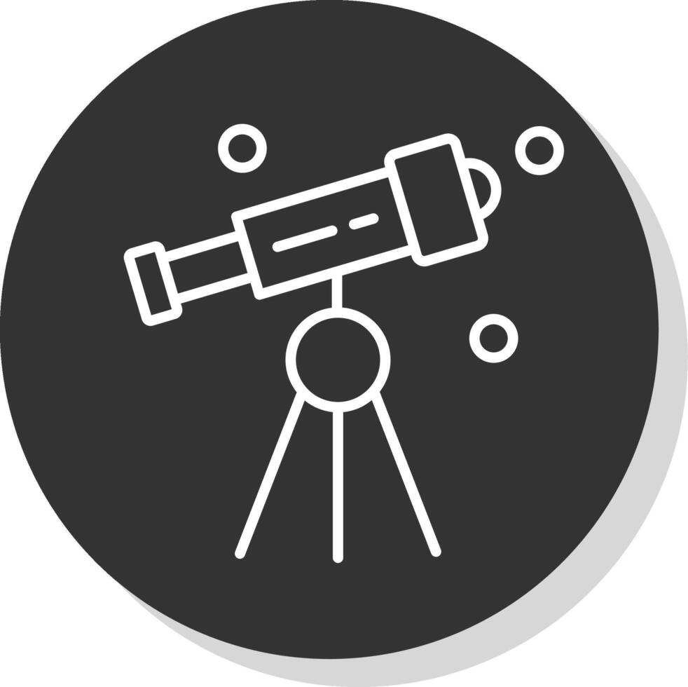 Telescope Line Shadow Circle Icon Design vector