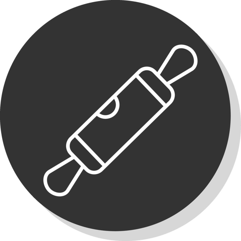 Rolling Pin Line Shadow Circle Icon Design vector