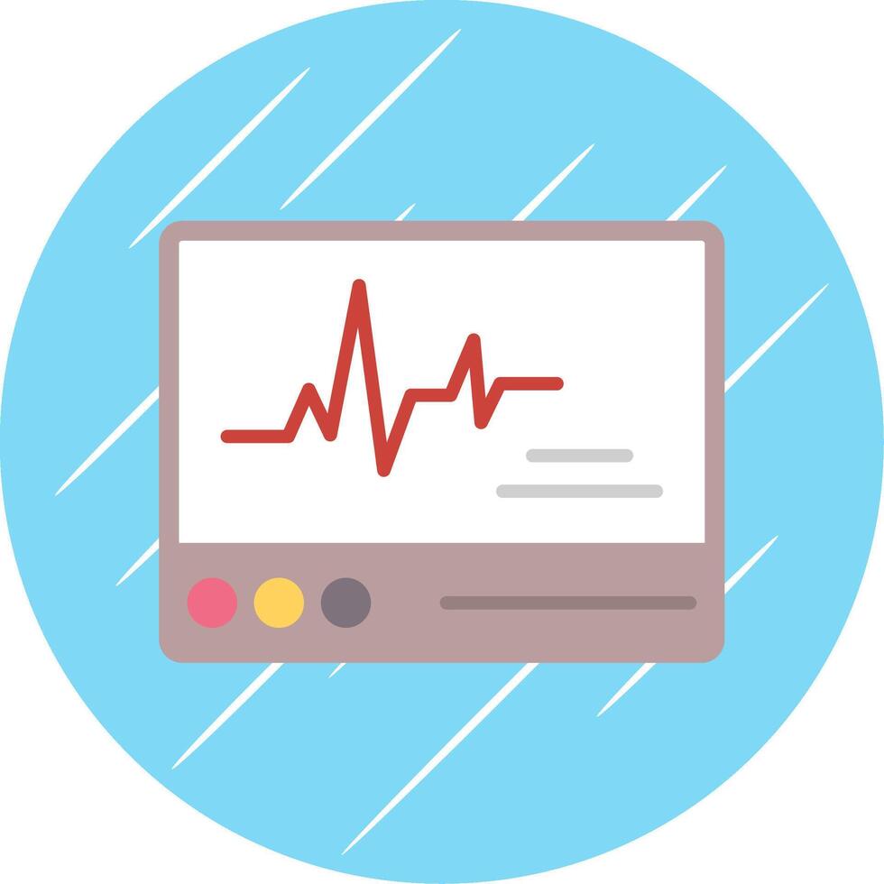 ECG Monitor Flat Circle Icon Design vector