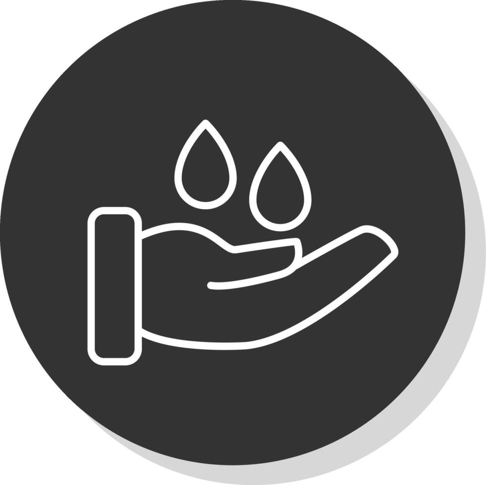 Save Water Line Shadow Circle Icon Design vector