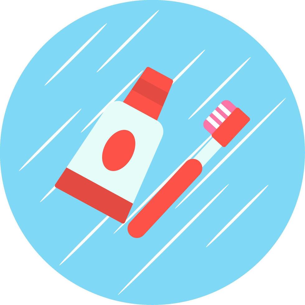 Toothpaste Flat Circle Icon Design vector