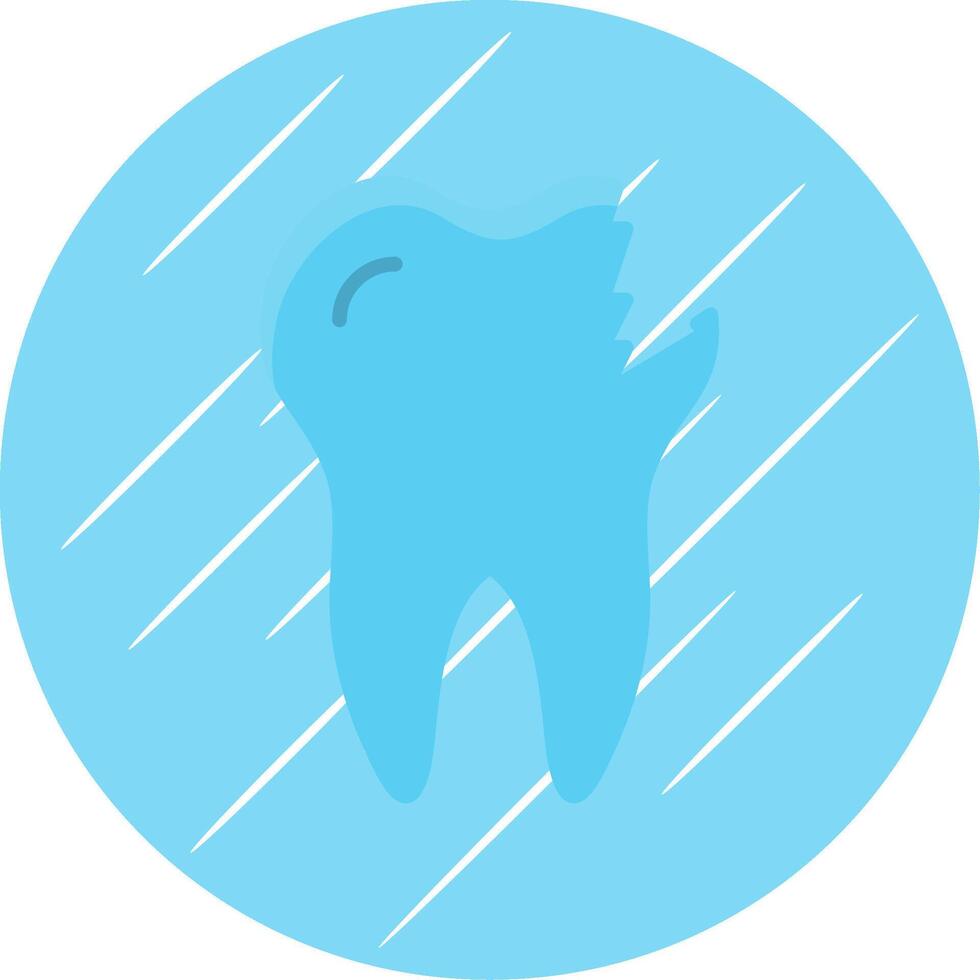 Broken Tooth Flat Circle Icon Design vector