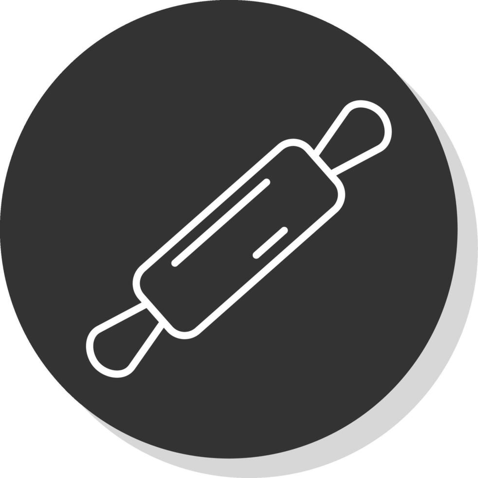 Rolling Pin Line Shadow Circle Icon Design vector