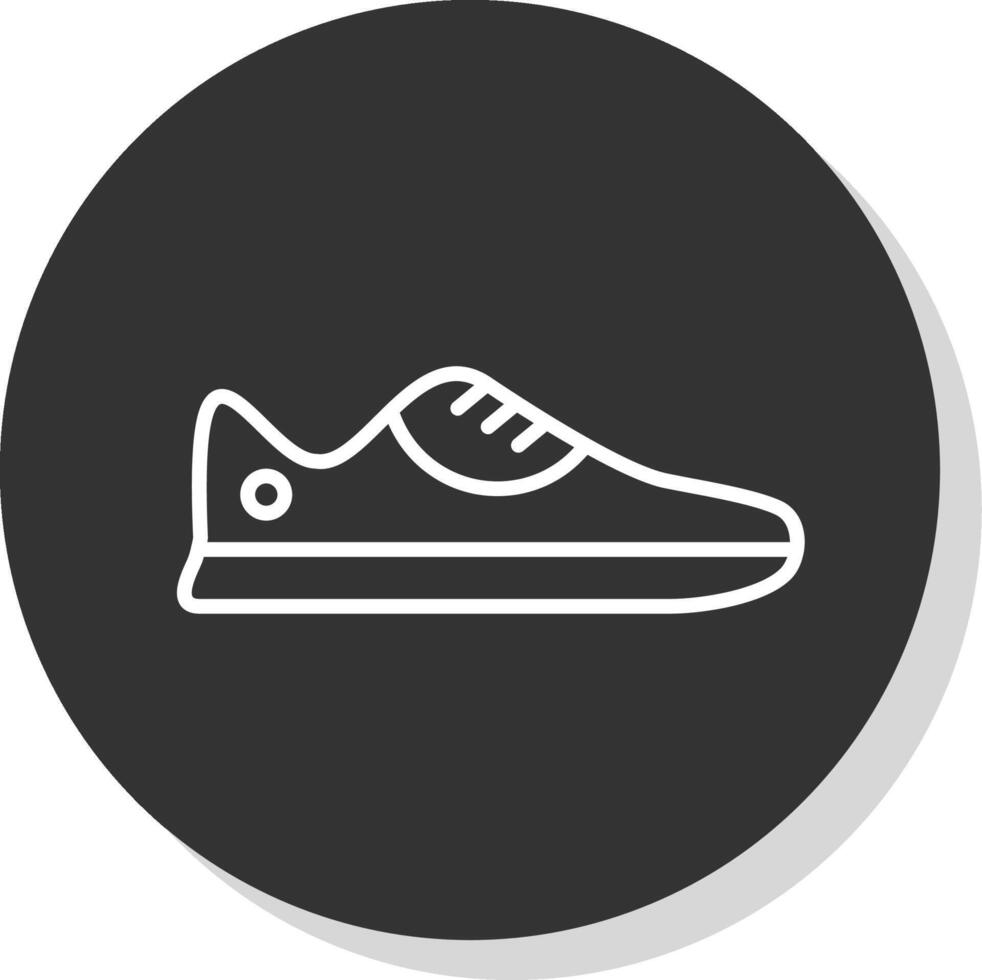 zapatilla de deporte línea sombra circulo icono diseño vector