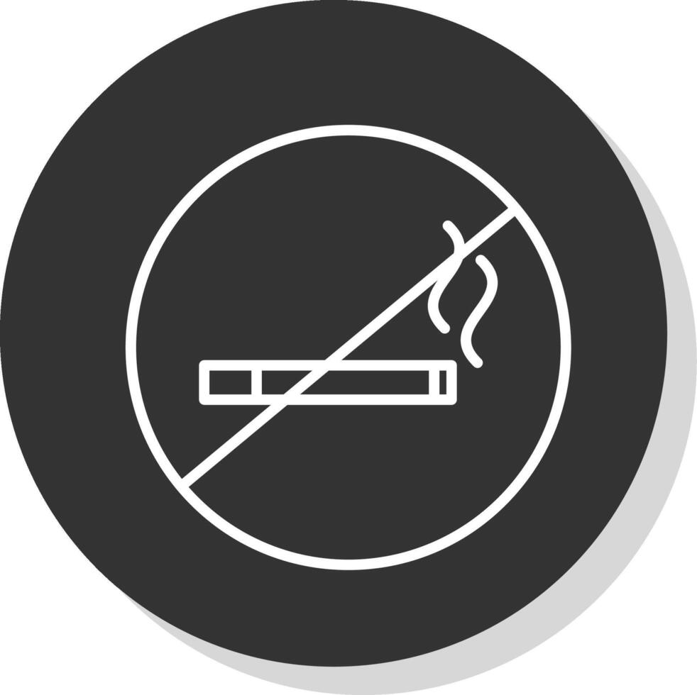 No de fumar línea sombra circulo icono diseño vector