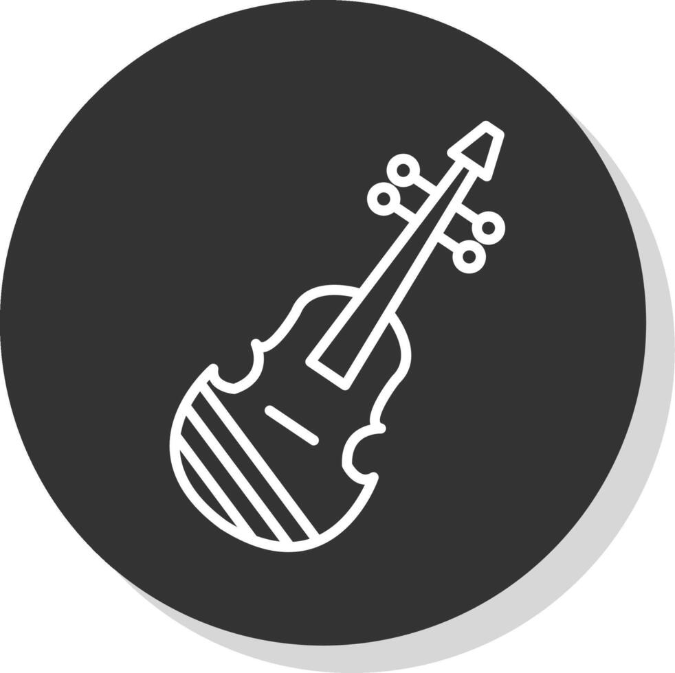 Violin Line Shadow Circle Icon Design vector