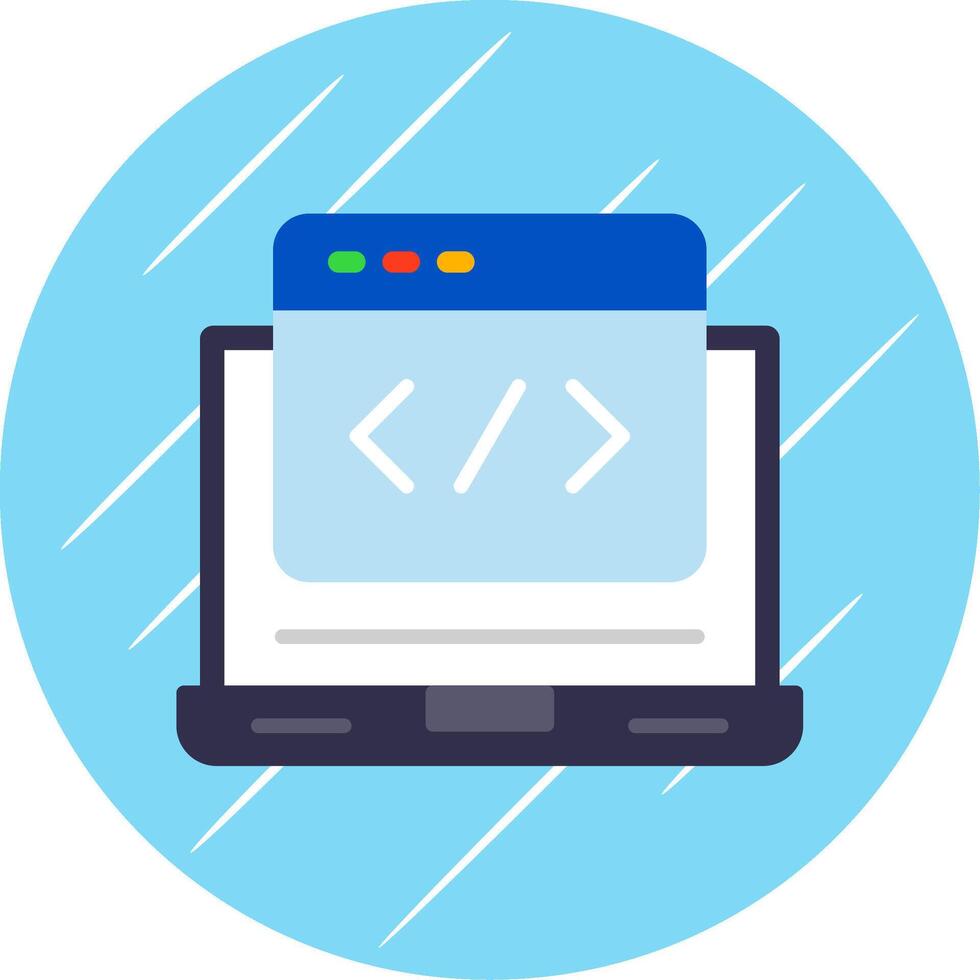 Web Development Flat Circle Icon Design vector