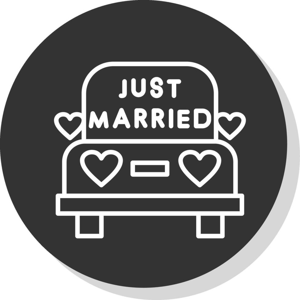 Wedding Car Line Shadow Circle Icon Design vector