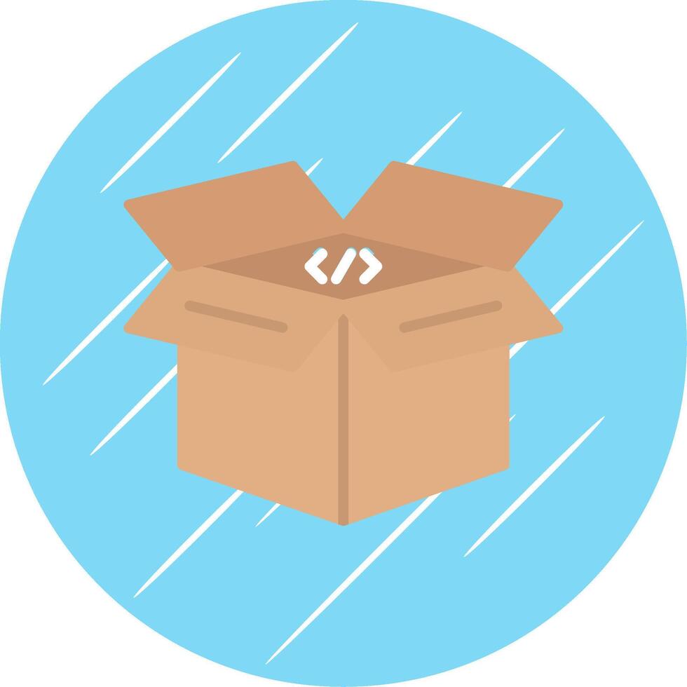 Open Box Flat Circle Icon Design vector