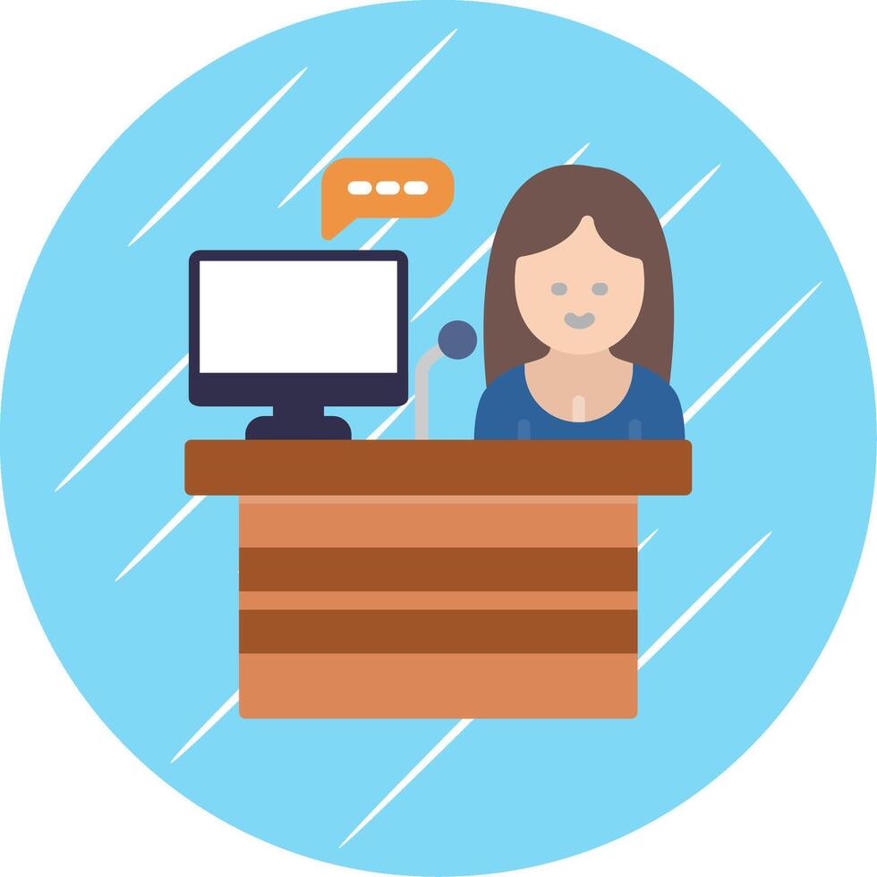 Analyst Flat Circle Icon Design vector