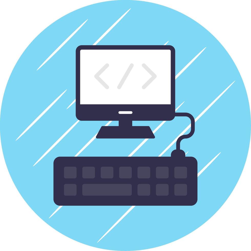 Web Programming Flat Circle Icon Design vector
