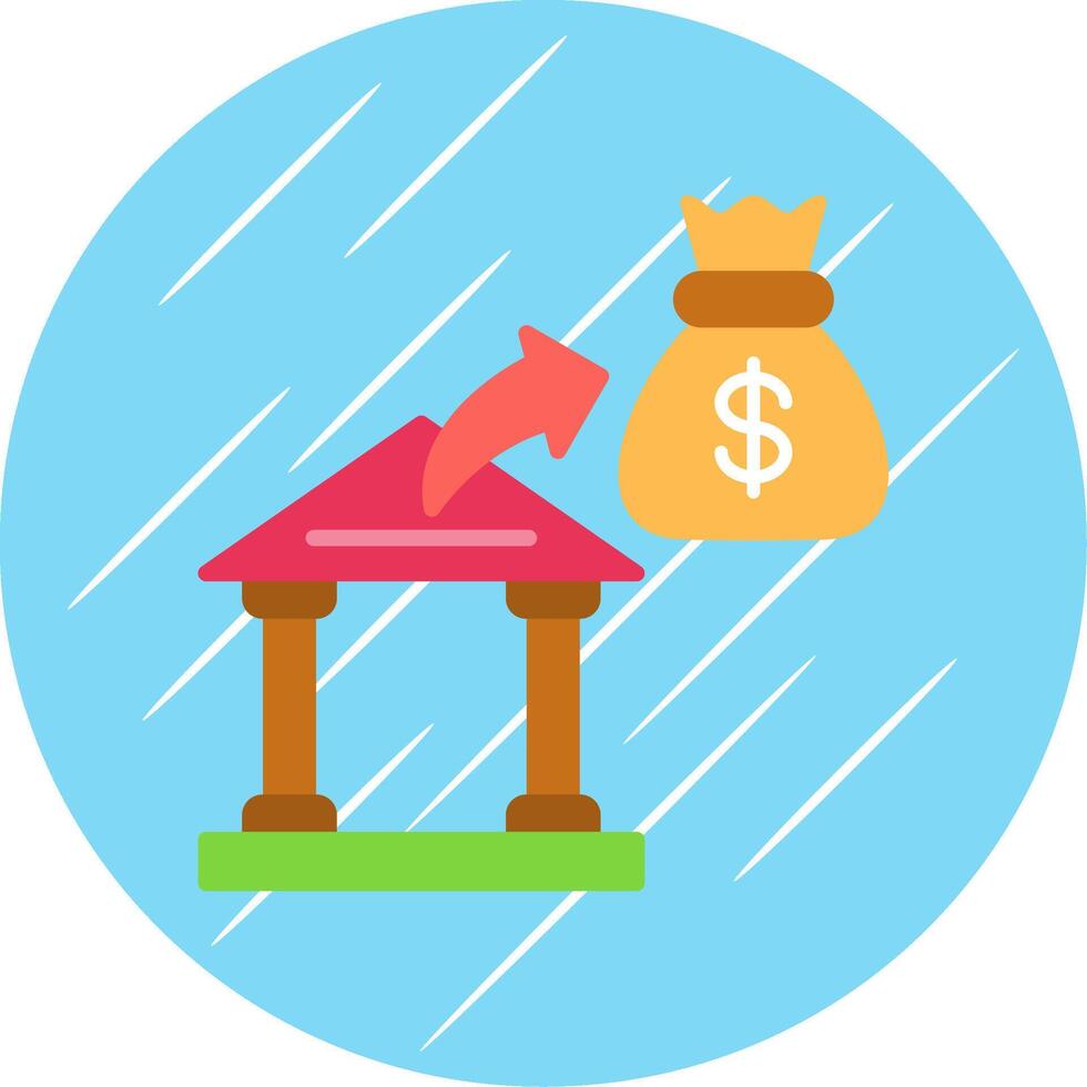 Bank Flat Circle Icon Design vector