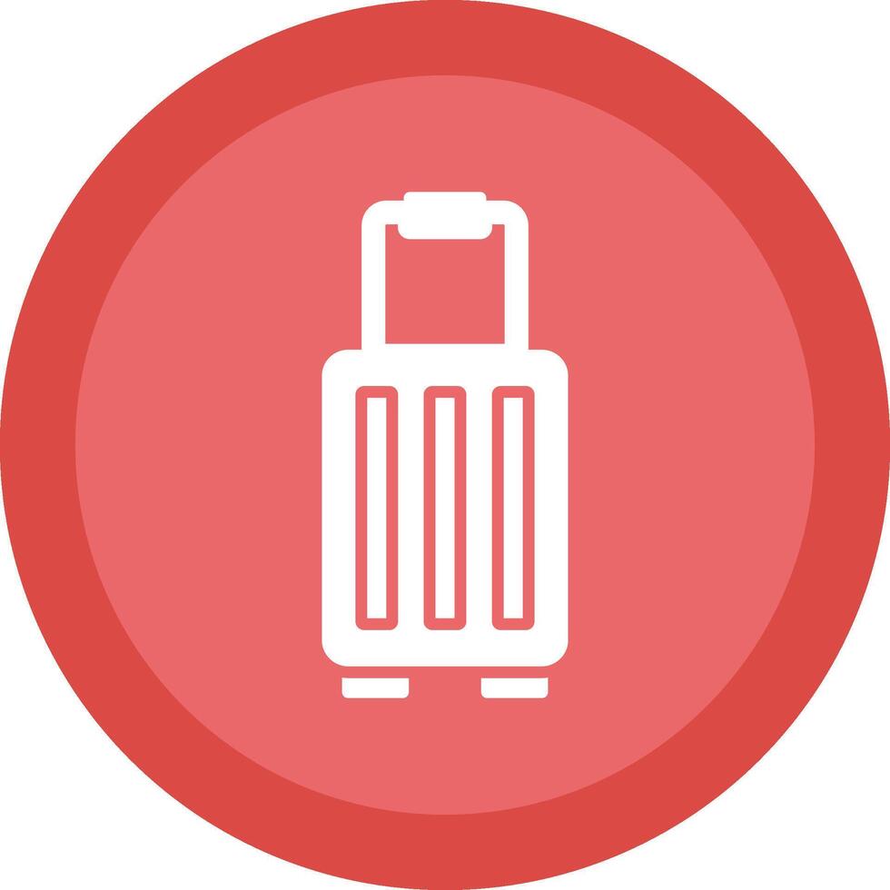 Suitcase Line Shadow Circle Icon Design vector
