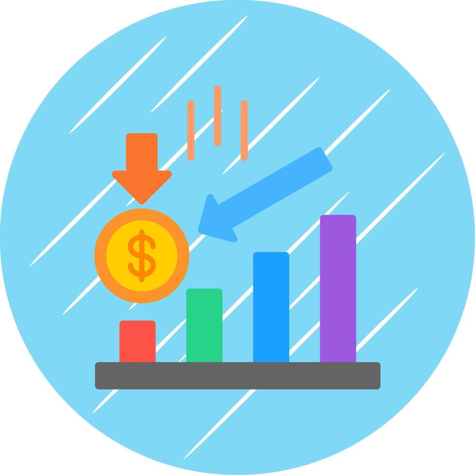 Losses Flat Circle Icon Design vector
