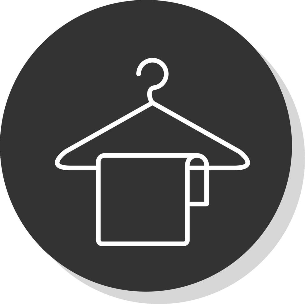 ropa percha línea sombra circulo icono diseño vector